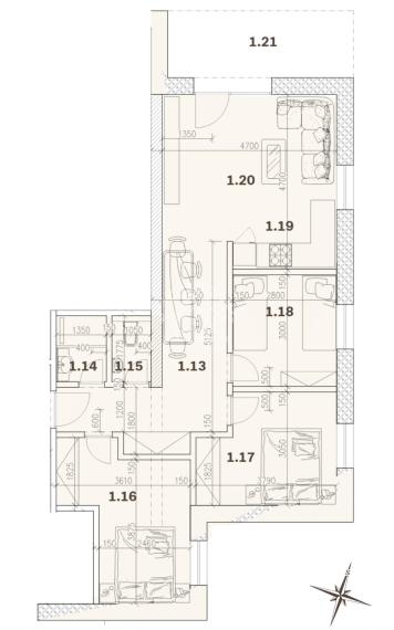 ZNÍŽENÁ CENA - PREDAJ: 4i apartmán 78,64m2 pod lyž.vlekom Čierny Balog